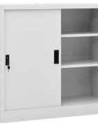 vidaXL Офис шкаф с плъзгаща се врата светлосив 90x40x90 см стомана