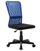 vidaXL Офис стол черно и синьо 44x52x100 см мрежест плат
