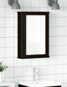 vidaXL Огледален шкаф за баня черен дъб 42x12x60 см инженерно дърво
