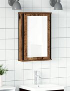 vidaXL Огледален шкаф за баня от старо дърво 42x12x60 cm
