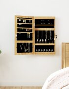 vidaXL Огледален шкаф за бижута с LED осветление стенен монтаж