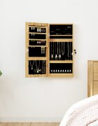 vidaXL Огледален шкаф за бижута с LED осветление стенен монтаж