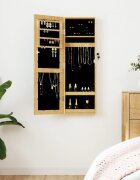 vidaXL Огледален шкаф за бижута стенен монтаж 30x85x90 см