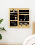 vidaXL Огледален шкаф за бижута стенен монтаж 375x10x67 см