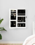 vidaXL Огледален шкаф за бижута стенен монтаж бял 30x85x67 см