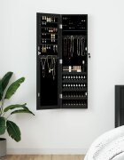vidaXL Огледален шкаф за бижута стенен монтаж черен 30x85x67 см