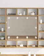 vidaXL Огледални лампи с LED ленти Бяло 45 x 45 x 47 см Пластмаса