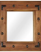 vidaXL Огледало акациево дърво масив 50x50 см