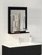 vidaXL Огледало Черен дъб 50 x 12 x 60 см Стъкло и инжектирано дърво