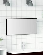 vidaXL Огледало Черен дъб 80 x 37 см Стъкло и инжектирано дърво