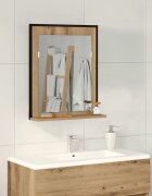 vidaXL Огледало дъб артизан 50 x 12 x 60 см Стъкло и инжектирано дърво