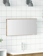 vidaXL Огледало дъб артизан 80 x 37 см Стъкло и инжектирано дърво