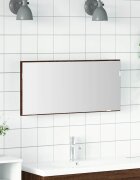 vidaXL Огледало Кафяв дъб 80 x 37 см Стъкло и инжектирано дърво