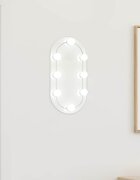 vidaXL Огледало с LED лампи 40x20 см овално стъкло