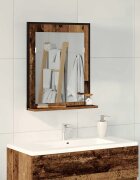vidaXL Огледало Старо дърво 50 x 12 x 60 см Стъкло и инжектирано дърво