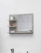 vidaXL Огледало за баня бетонно сиво 60x105x45 см инженерно дърво