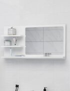 vidaXL Огледало за баня бял 90x105x45 см инженерно дърво