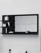 vidaXL Огледало за баня черно 90x105x45 см инженерно дърво