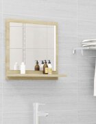 vidaXL Огледало за баня дъб сонома 40x105x37 см инженерно дърво