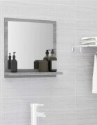 vidaXL Огледало за баня сив сонома 40x105x37 см инженерно дърво