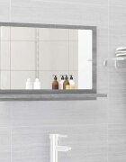 vidaXL Огледало за баня сив сонома 60x105x37 см инженерно дърво