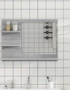 vidaXL Огледало за баня сив сонома 60x105x45 см инженерно дърво