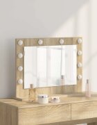 vidaXL Огледало за грим Сонома дъб 60 x 45 x 18 см Правоъгълна