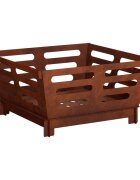 vidaXL Огнище Ръждясало 60 x 60 x 30 cm Кортенова стомана