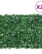 vidaXL Ограда от изкуствени храстови листа 24 бр зелено 40x60 см