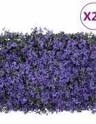 vidaXL Ограда от изкуствени листа 24 бр лилаво 40x60 см