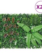 vidaXL Ограда от изкуствени растения 24 бр зелена 40x60 см
