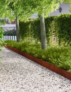 vidaXL Ограда за трева 10 бр. 103 x 20 см Стомана Ръждясало