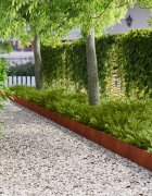 vidaXL Ограда за трева 10 бр. 103 x 20 см Стомана Ръждясало
