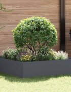vidaXL Ограда за трева 100 x 100 x 35 cm Стомана Антрацит