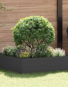 vidaXL Ограда за трева 100 x 100 x 35 cm Стомана Черно
