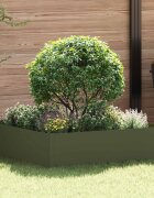 vidaXL Ограда за трева 100 x 100 x 35 cm Стомана Маслиненозелено