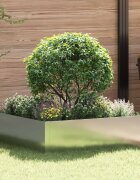 vidaXL Ограда за трева 100 x 100 x 35 cm Стомана Сребристо