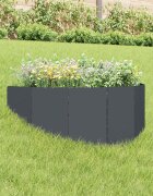 vidaXL Ограда за трева 100 x 45 cm Стомана Антрацит