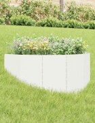 vidaXL Ограда за трева 100 x 45 cm Стомана Бяло