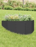 vidaXL Ограда за трева 100 x 45 cm Стомана Черно