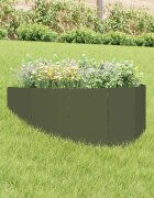 vidaXL Ограда за трева 100 x 45 cm Стомана Маслиненозелено