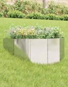 vidaXL Ограда за трева 100 x 45 cm Стомана Сребристо