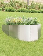 vidaXL Ограда за трева 100 x 45 cm Стомана Сребристо