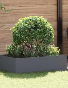 vidaXL Ограда за трева 100 x 60 x 35 cm Стомана Антрацит