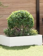 vidaXL Ограда за трева 100 x 60 x 35 cm Стомана Бяло