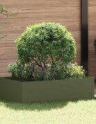 vidaXL Ограда за трева 100 x 60 x 35 cm Стомана Маслиненозелено