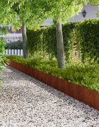 vidaXL Ограда за трева 20 бр. 100 x 22 см Стомана Ръждясало
