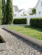 vidaXL Ограда за трева 20 м x 20 см Поцинкована стомана Сребристо