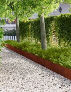 vidaXL Ограда за трева 30 бр. 100 x 18 см Стомана Ръждясало
