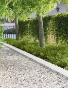 vidaXL Ограда за трева 30 бр. 103 x 20 см Стомана Бяло